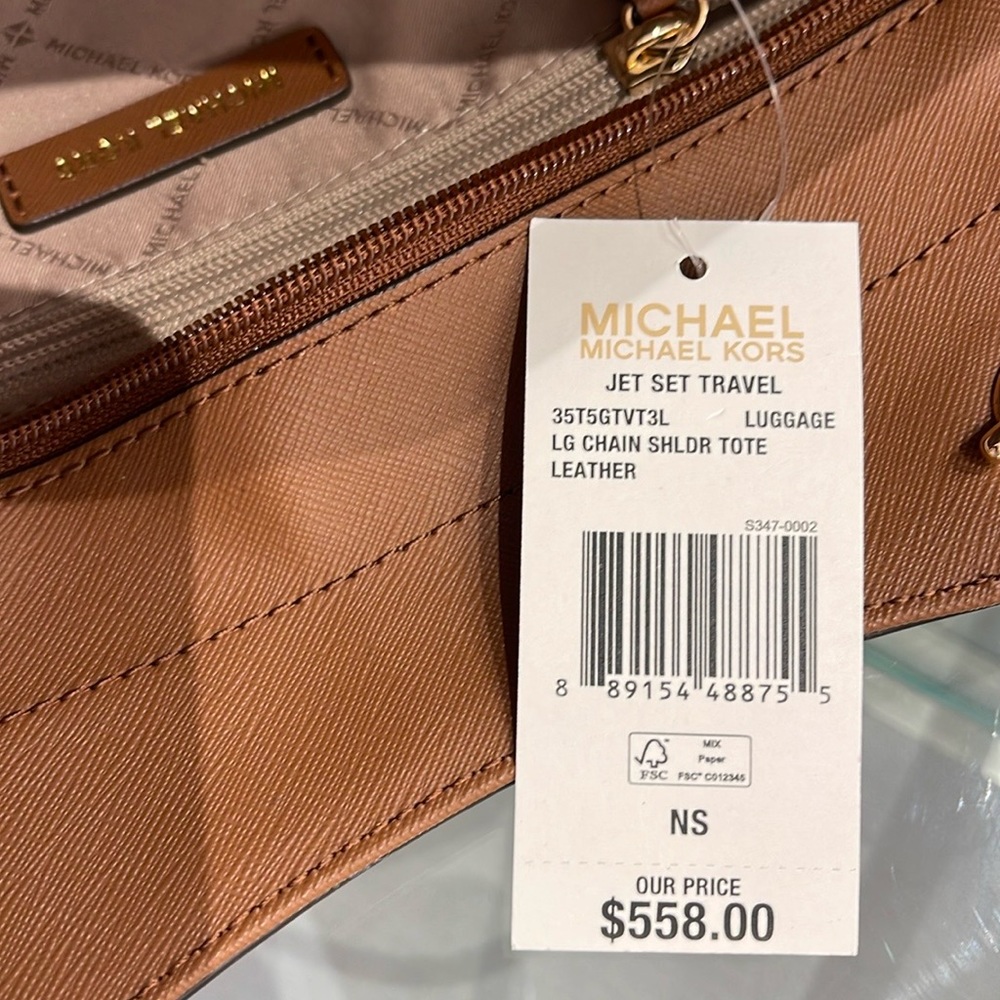 MICHAEL KORS LG CHAIN SHOULDER TOTE LUGGAGE NWT - Picture 16 of 16